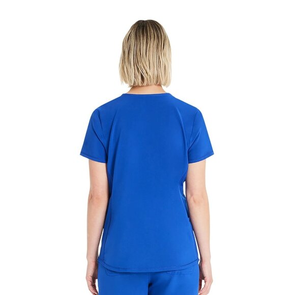 Scrubstar Women's Performance Notch Neck Top in Electric Blue Size Medium - Picture 3 of 11